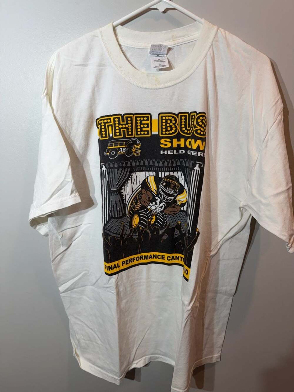 Vintage 2005-06 Pittsburgh Steelers Jerome Bettis The Bus Show T-Shirt XL